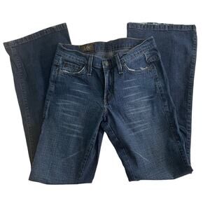 Y2K Mid Rise Dark Wash Bootcut Lee Jeans Lightly Distressed 9 x 32